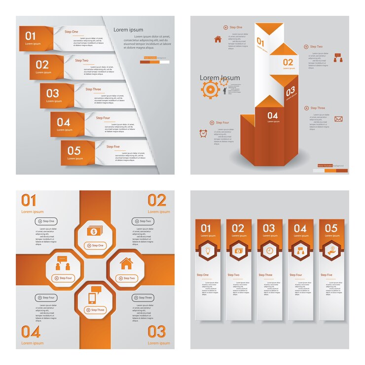 Vetor coleção de modelo de design de cor laranja 4