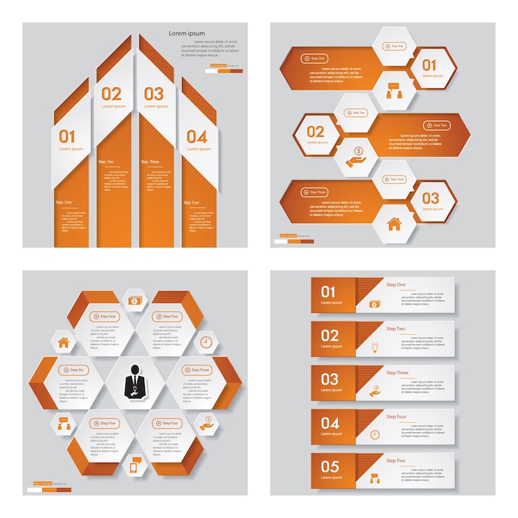 Vetor coleção de modelo de design de cor laranja 4