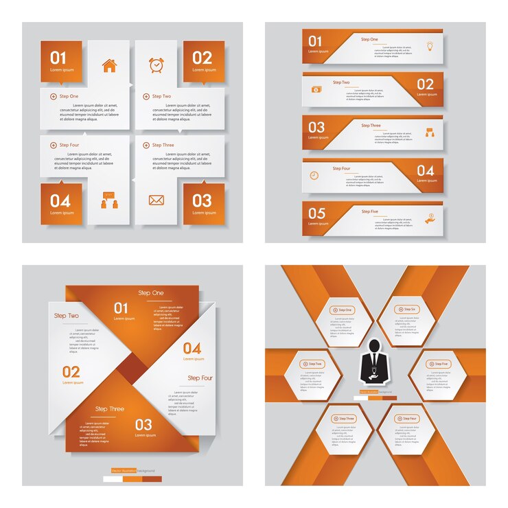 Vetor coleção de modelo de design de cor laranja 4