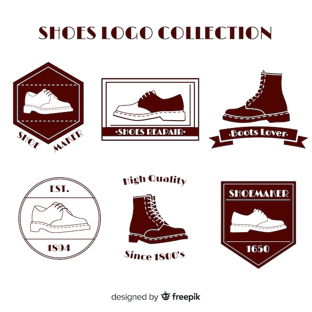 Coleção de modelo de logotipo de sapatos modernos