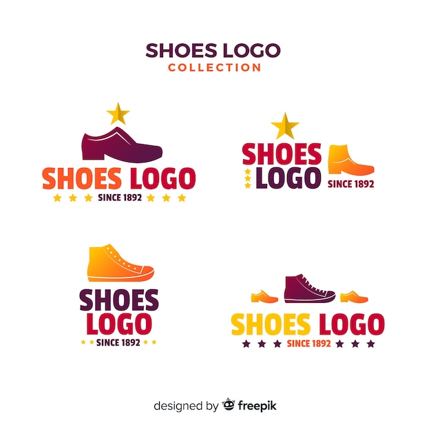 Vetor coleção de modelo de logotipo de sapatos modernos