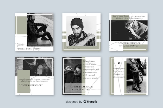 Coleção de modelo de posts do instagram