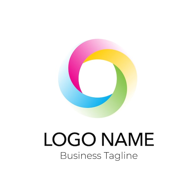 Coleção de modelos de design colorido de logotipo da empresa