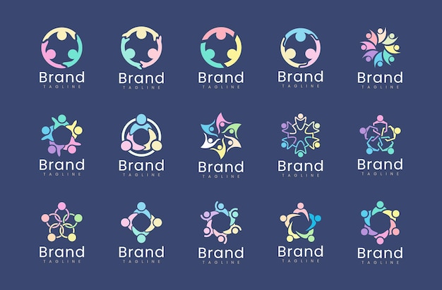 Coleção de modelos de design de logotipo de caridade