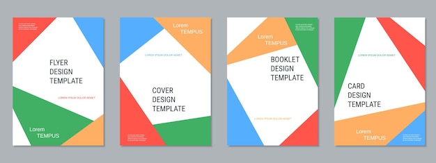 Coleção de modelos de design de vetor de panfleto de negócios de estilo geométrico abstrato