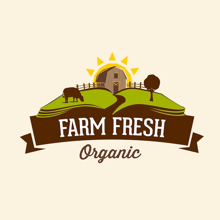 Vetor coleção de modelos de design orgânico de fazenda