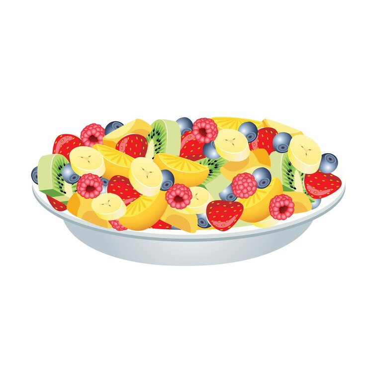 Vetor coleção de modelos de design vetorial de ilustrações de saladas de frutas