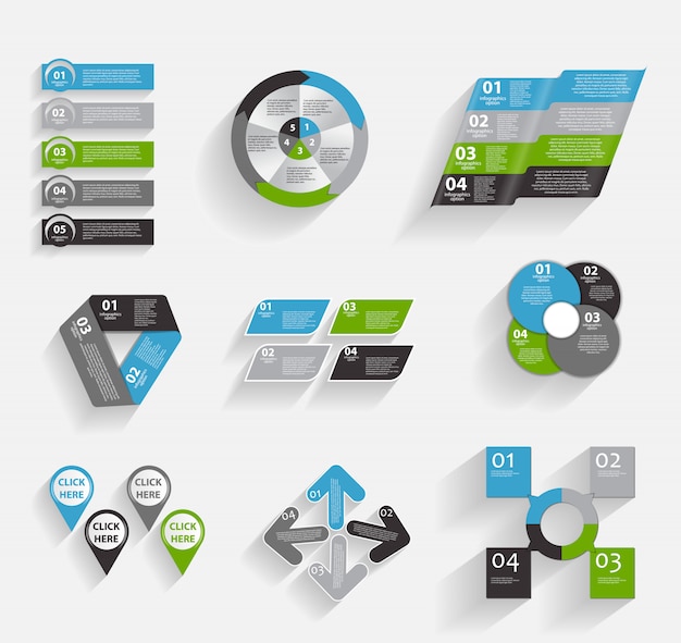 Vetor coleção de modelos de infográfico para negócios