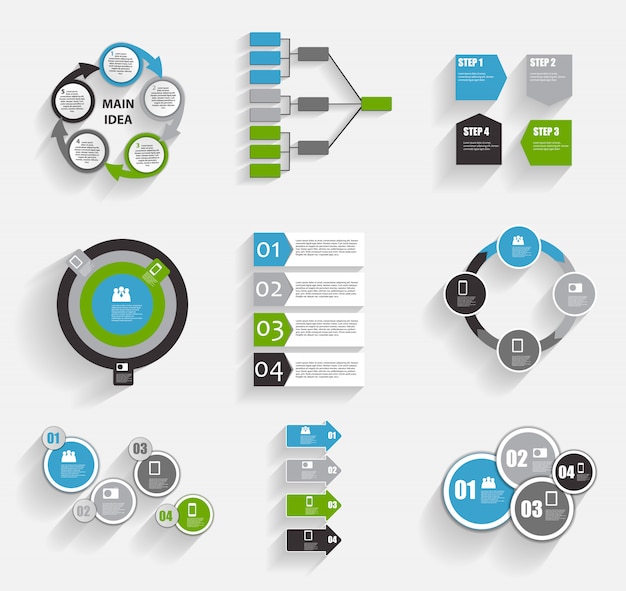 Vetor coleção de modelos de infográfico