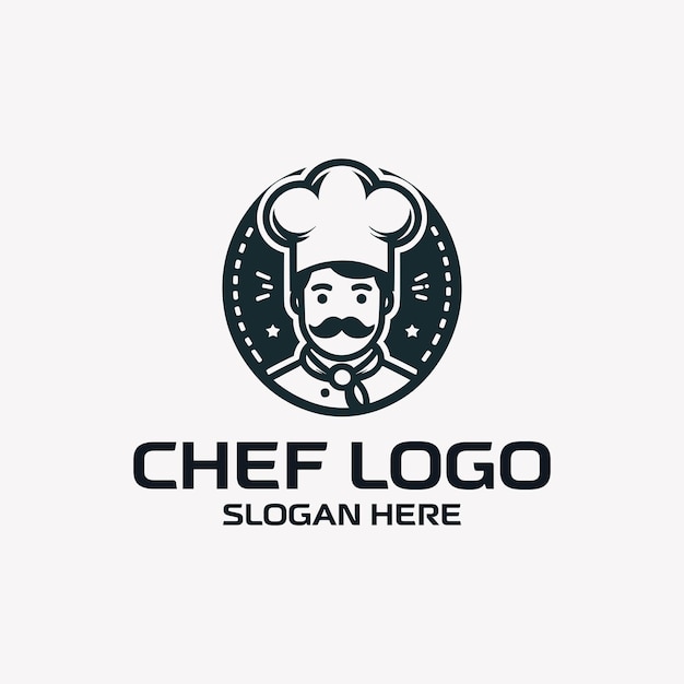 Vetor coleção de modelos de logotipo de chef plano vetorial