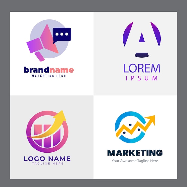 coleção de modelos de logotipo de contabilidade de design plano