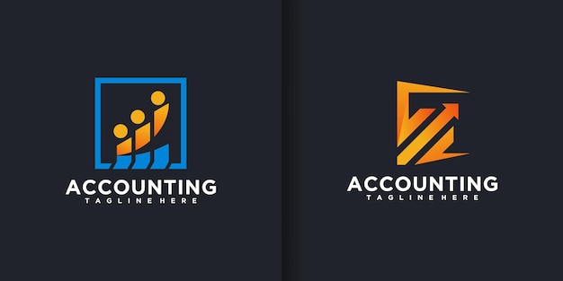 Vetor coleção de modelos de logotipo de contabilidade