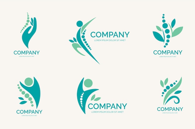 Coleção de modelos de logotipo de fisioterapia