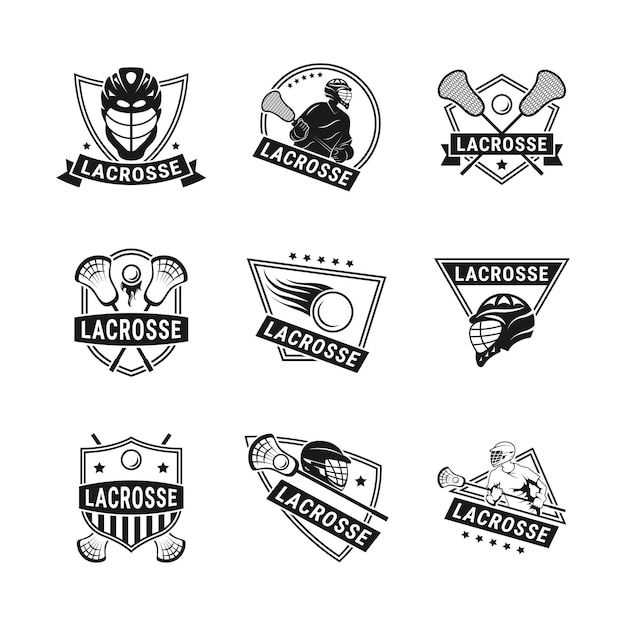 Vetor coleção de modelos de logotipo de lacrosse