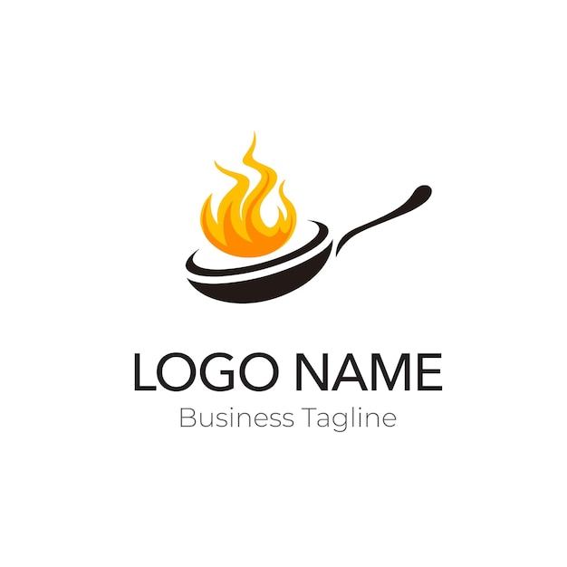 Vetor coleção de modelos de negócios de design de fogo de cozinha de logotipo