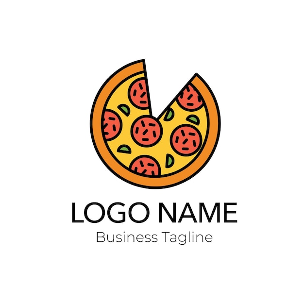 Vetor coleção de modelos de negócios de design de logotipo de pizzeria