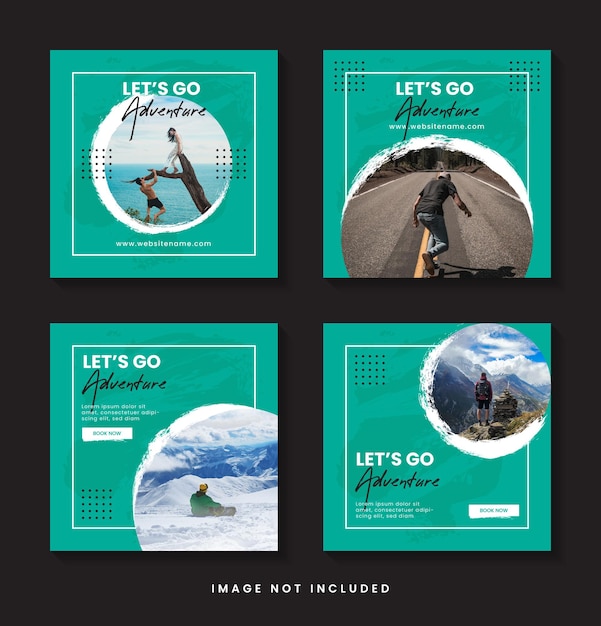 Coleção de modelos de postagem no Instagram de viagens