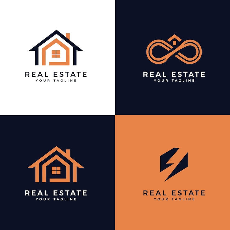 Vetor coleção de moderno minimalista agência imobiliária logotipo casa de venda empresa logotipo conjunto de símbolos