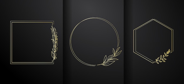 Coleção de moldura de logotipo de luxo