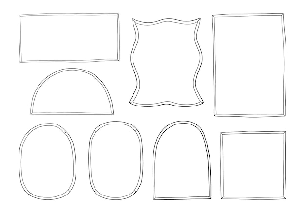Coleção de molduras abstratas desenhadas à mão