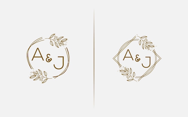 Coleção de monogramas de casamento AJ