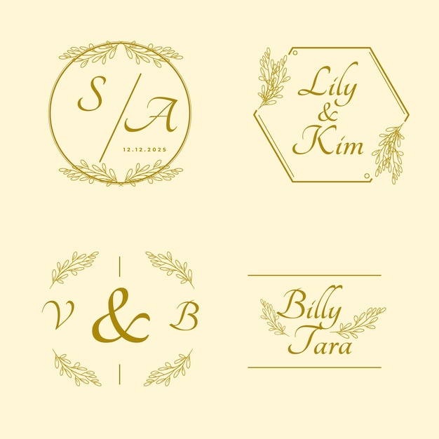 coleção de monogramas de casamento