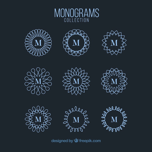 Vetor coleção de monogramas ornamentais geométricos