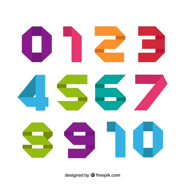 Vetor coleção de números coloridos modernos