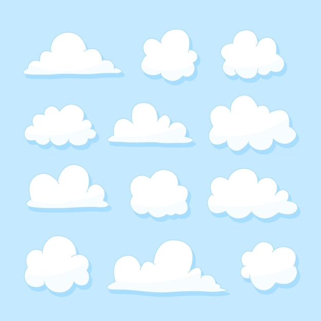 Coleção de nuvens desenhadas à mão