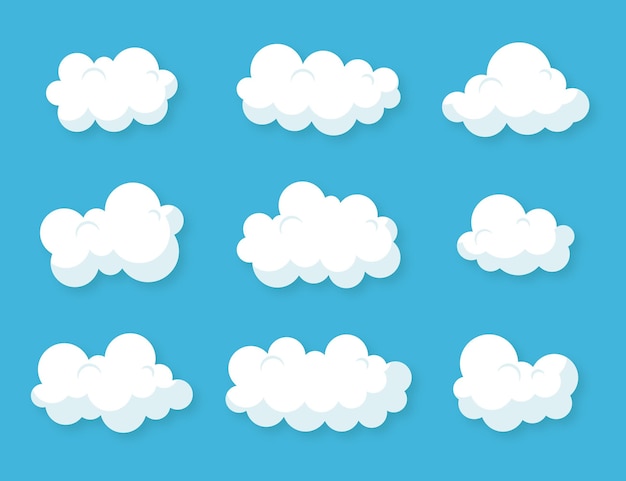 Coleção de nuvens planas
