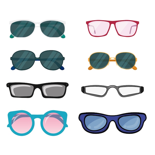Coleção de óculos de moda abstratos