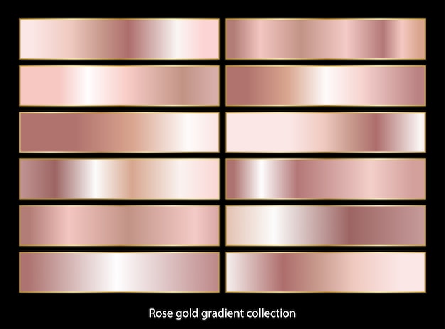Coleção de origens gradiente de ouro rosa.