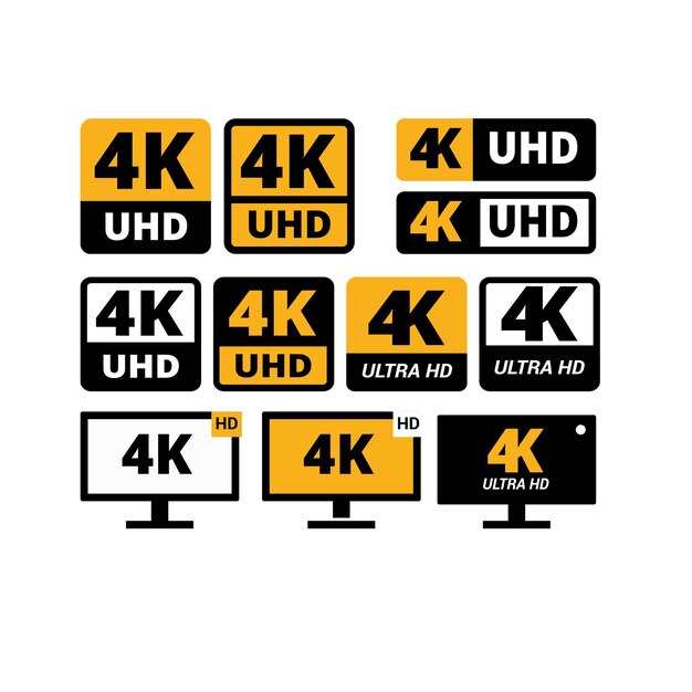 Vetor coleção de pacotes de ícones 4k uhd