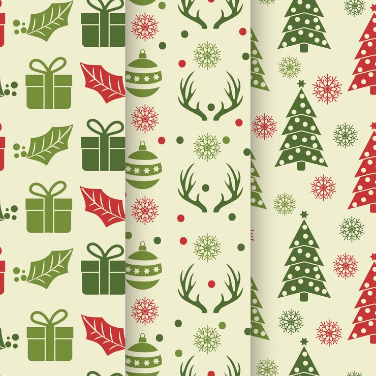 Vetor coleção de padrão sem emenda de natal