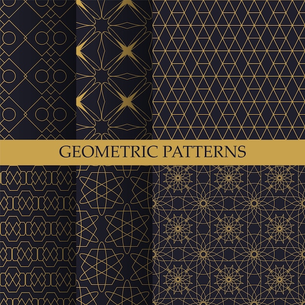 Coleção de padrões geométricos em estilo oriental