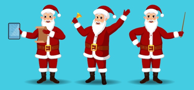 coleção de Papai Noel com diferentes ações