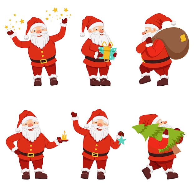 Coleção de personagens de Natal de santa fofa