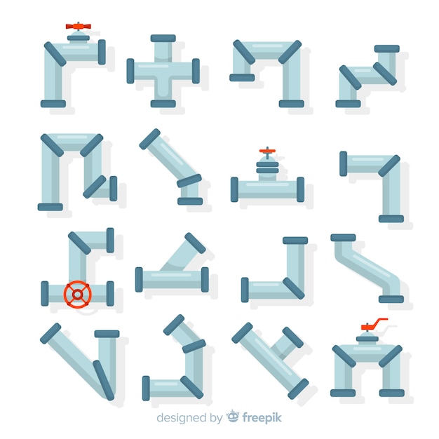 Coleção de pipeline de design plano