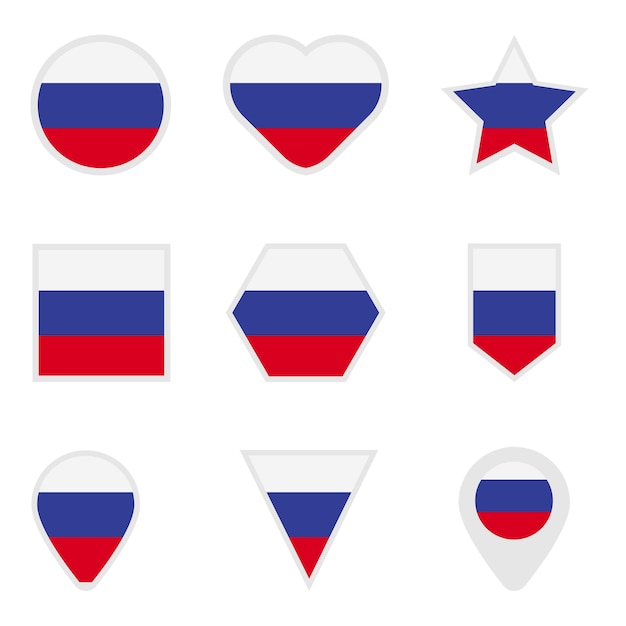 Coleção de ponteiros com design de bandeira de forma