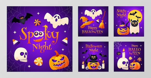 Coleção de postagens de Halloween no Instagram