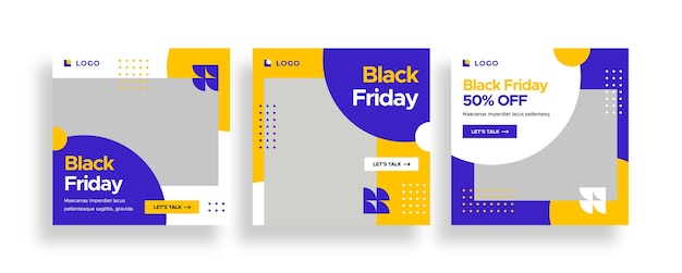 Coleção de postagens do instagram da black friday sale