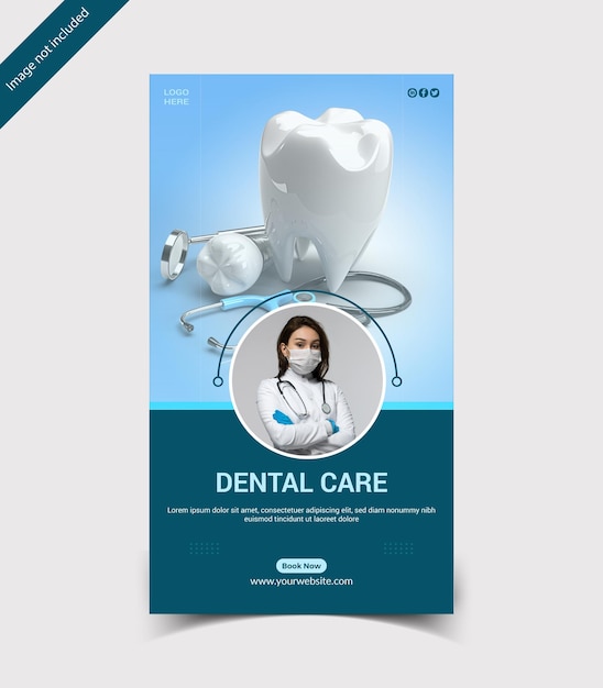 coleção de postagens do instagram da clínica dentária vector gradient