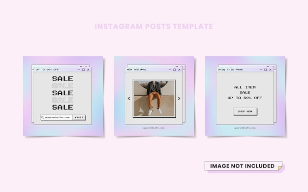 Coleção de postagens do instagram de venda gradiente