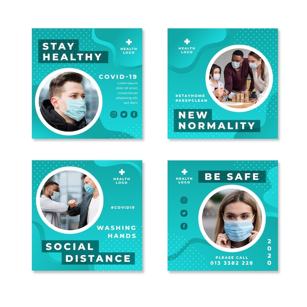Coleção de postagens do instagram do Coronavirus