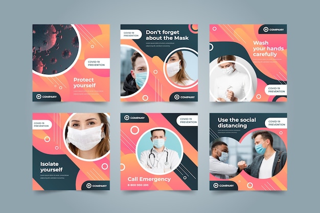 Coleção de postagens do instagram do Coronavirus
