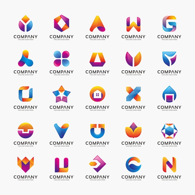 Coleção de projetos de logotipos