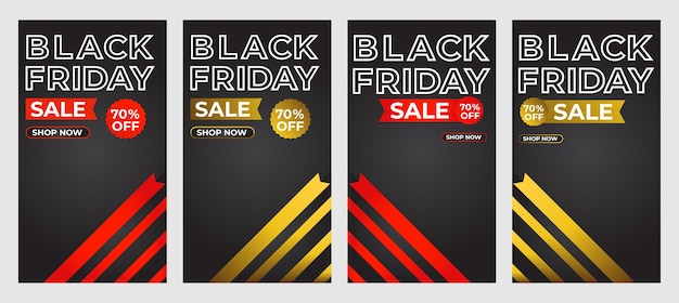 Coleção de promoção de histórias de mídia social de venda de black friday