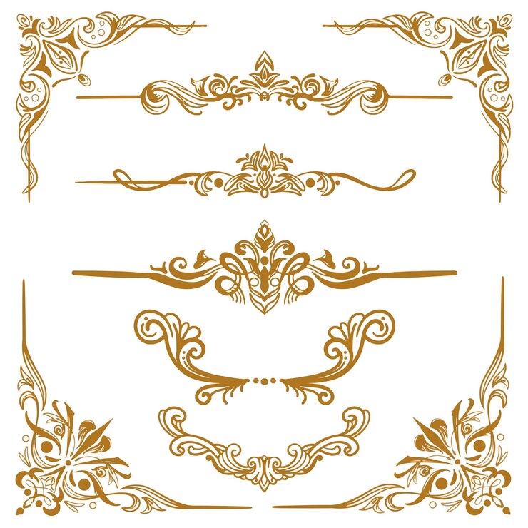 Coleção de quadros de bordas ornamentais vetoriais