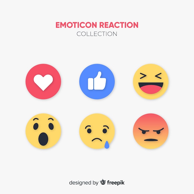 Coleção de reação plana emoticon