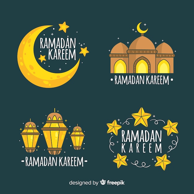 Coleção de rótulo do ramadã